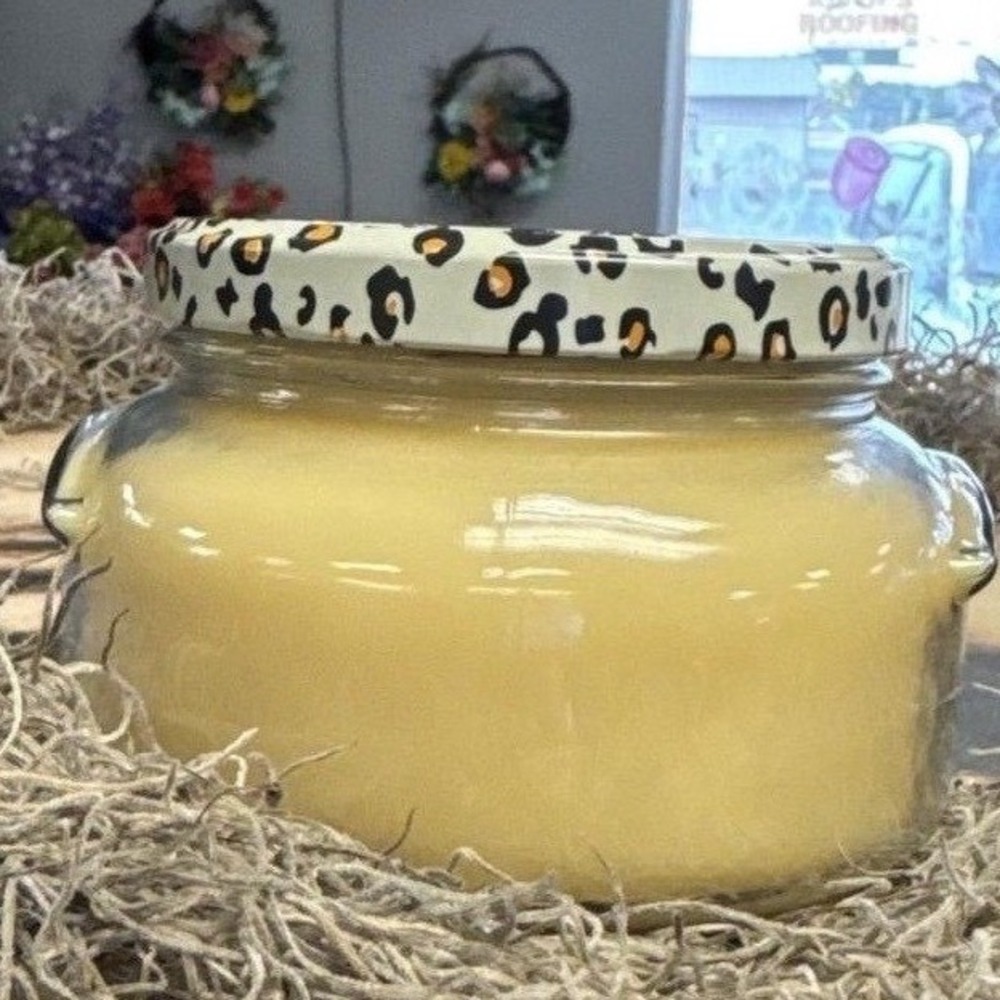 Tyler Candle Company Fearless 22 oz Large Jar Double Wick Candle Leopard Lid